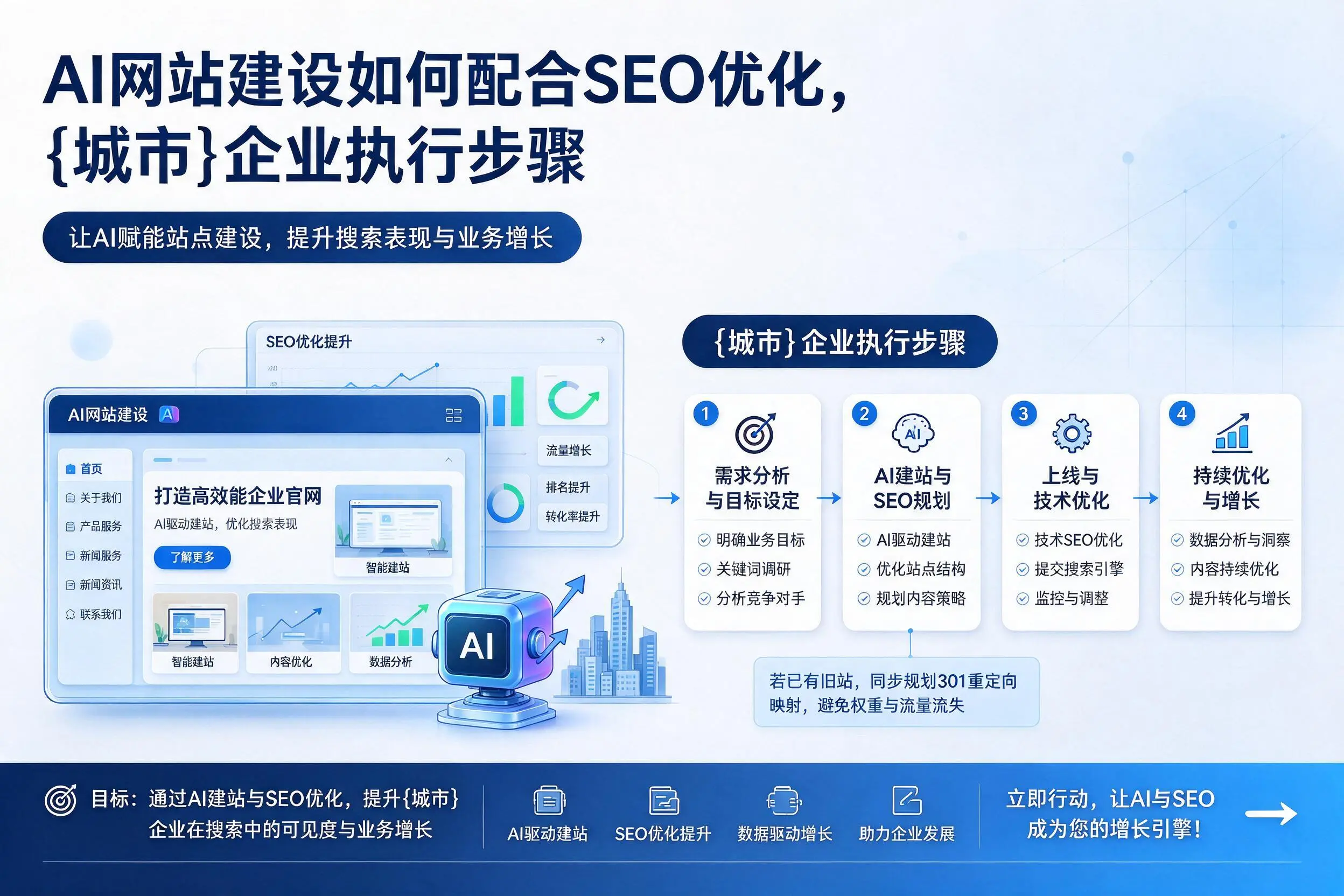 AI网站建设如何配合SEO优化，南阳企业执行步骤